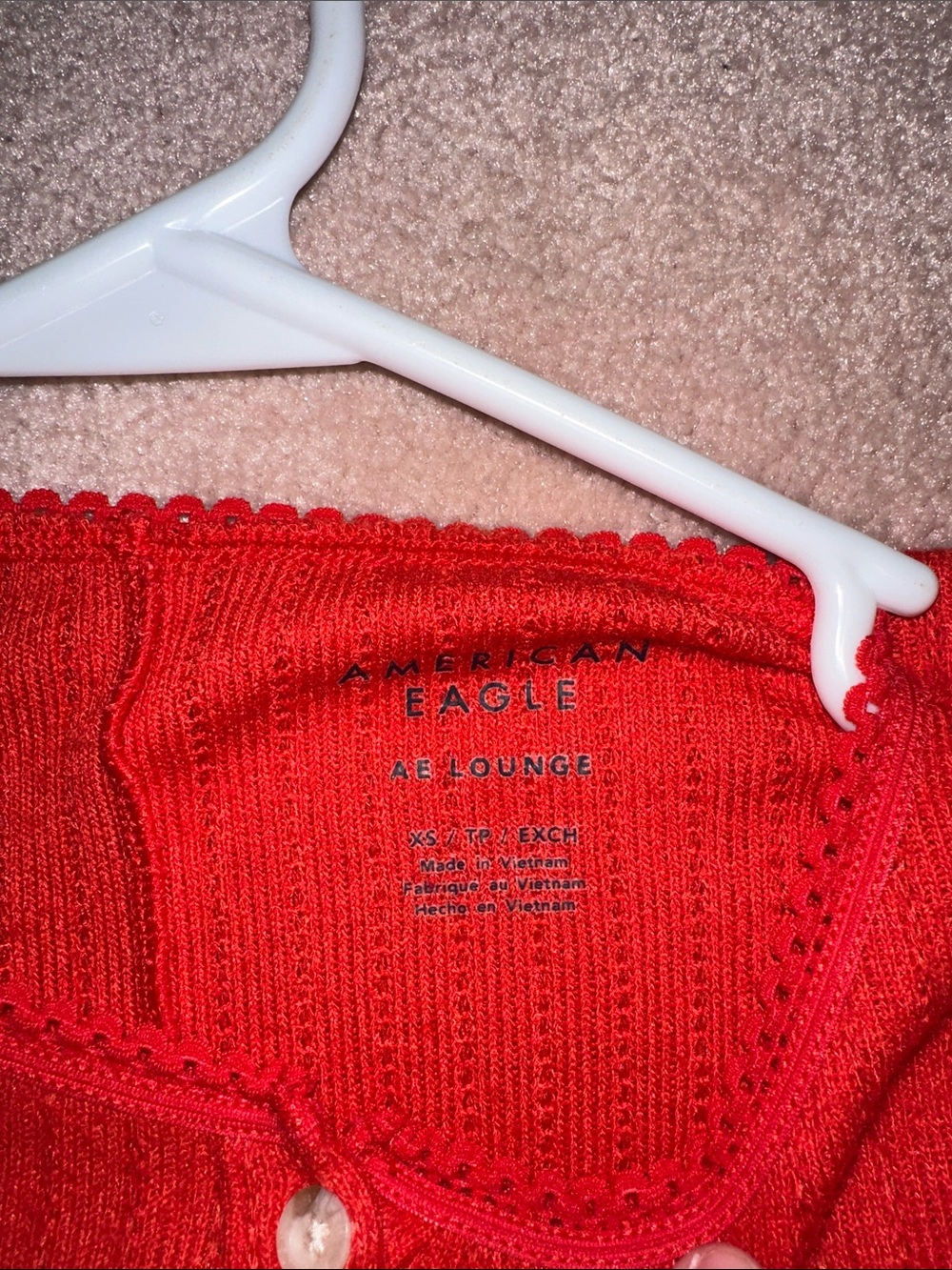 American Eagle Red Long Sleeve Lounge Romper - Picture 6 of 7